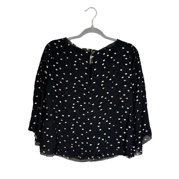 NWT Anthropologie Floreat Ever After Black Crop Top Polka Dot Size S - Picture 7 of 11